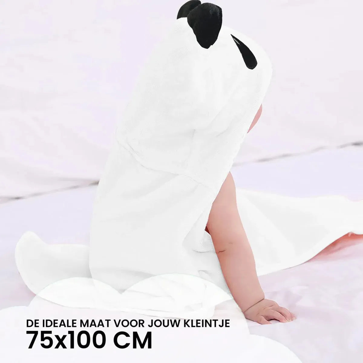 Panda Multifunctionele Baby Fleece deken met capuchon – Wikkeldeken – Deken 75x100 cm