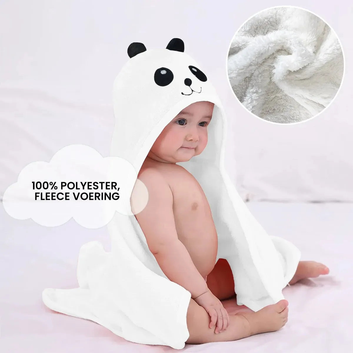 Panda Multifunctionele Baby Fleece deken met capuchon – Wikkeldeken – Deken 75x100 cm