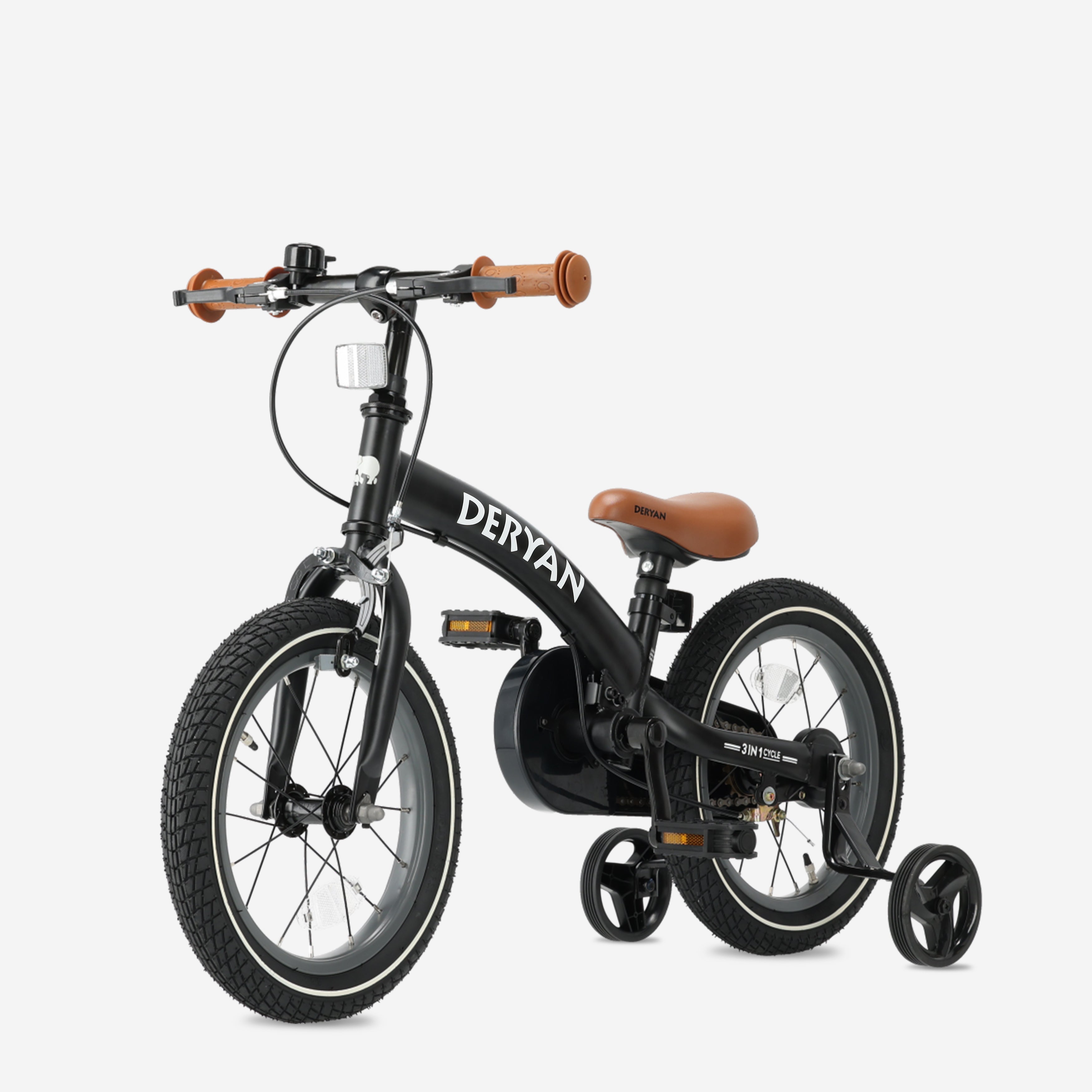 Bicicleta infantil de luxo 14 polegadas - 3 em 1 - bicicleta de equilíbrio