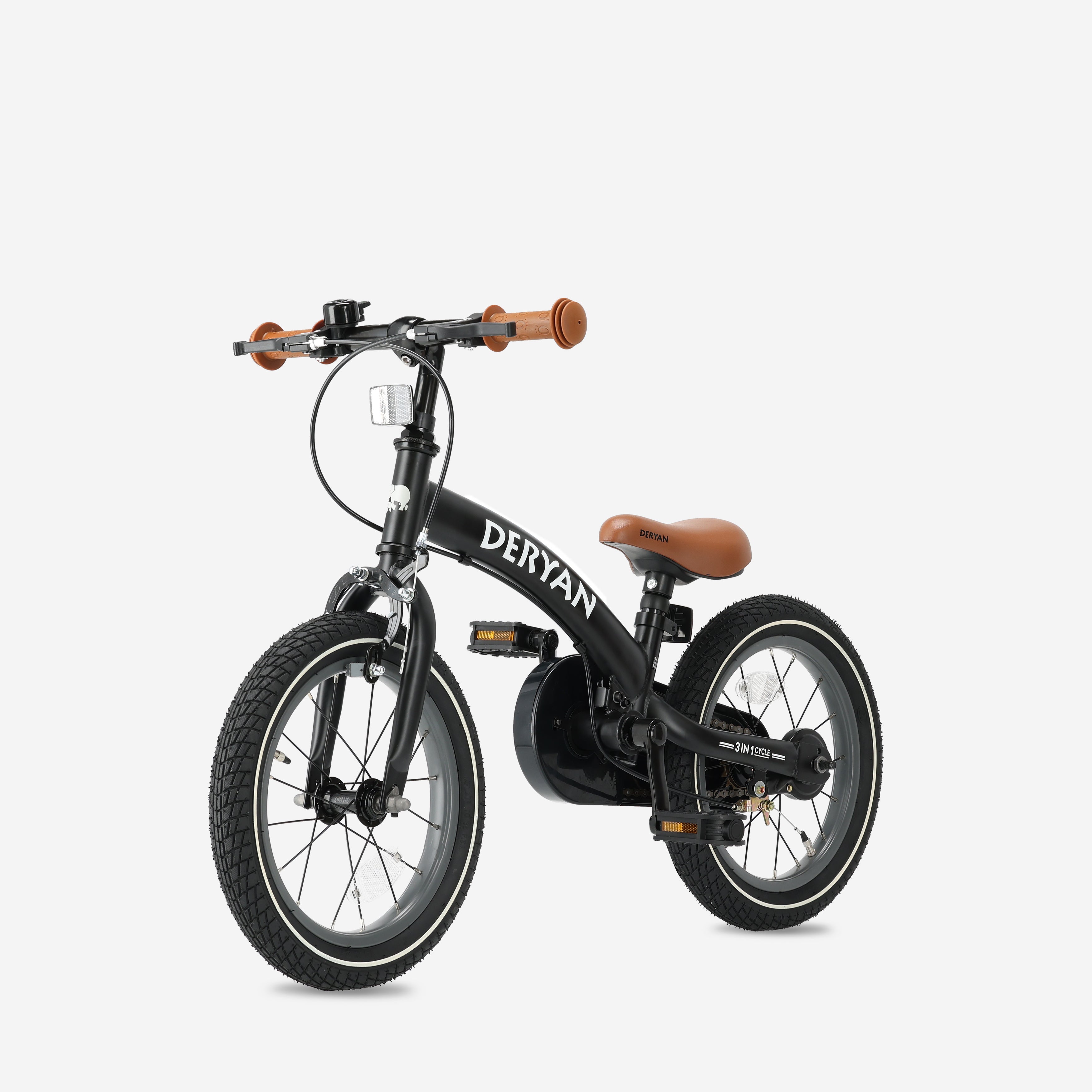 Luxury Children's bike 12 inch - 3 in 1 - balance bike Black