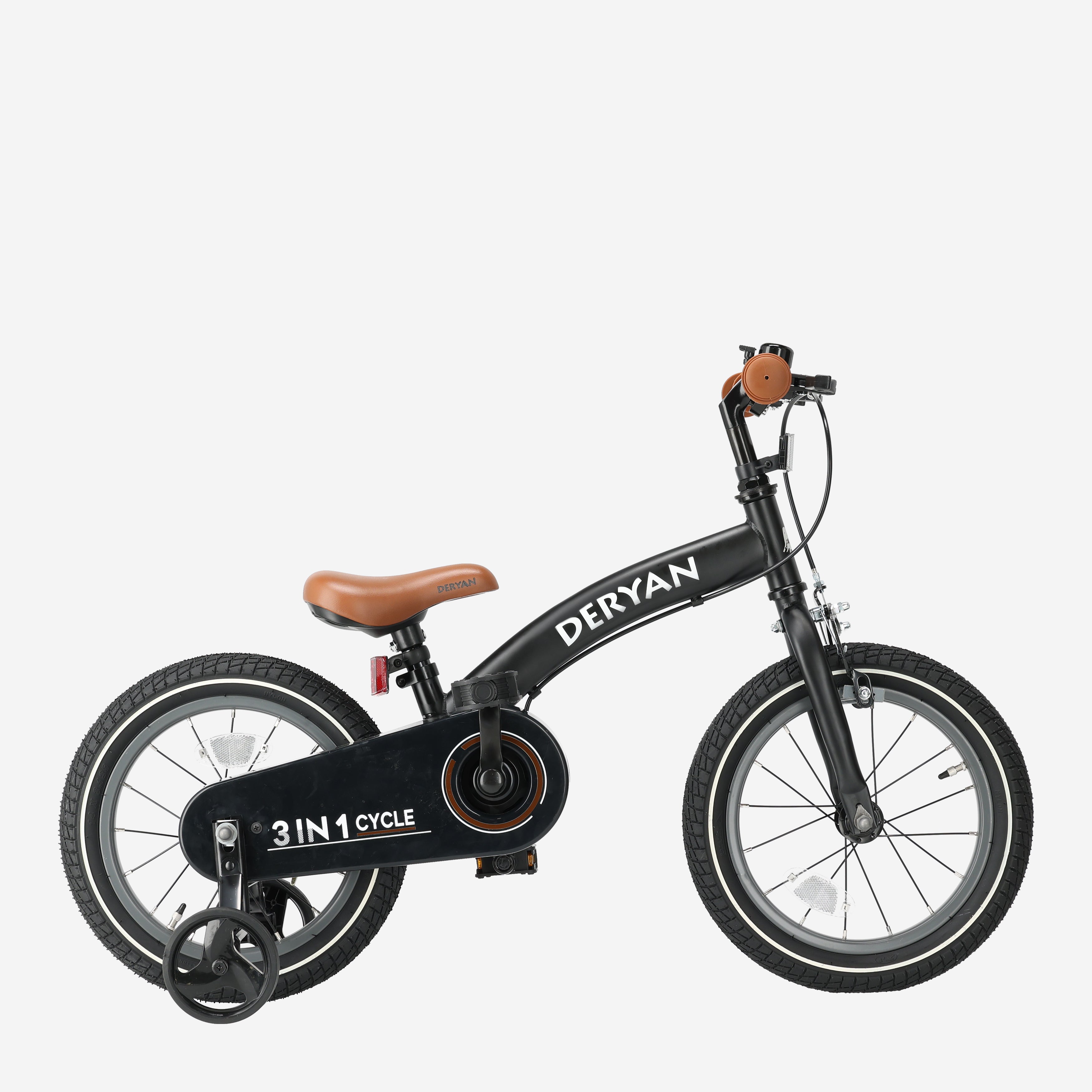 Luxury Children's bike 12 inch - 3 in 1 - balance bike Black