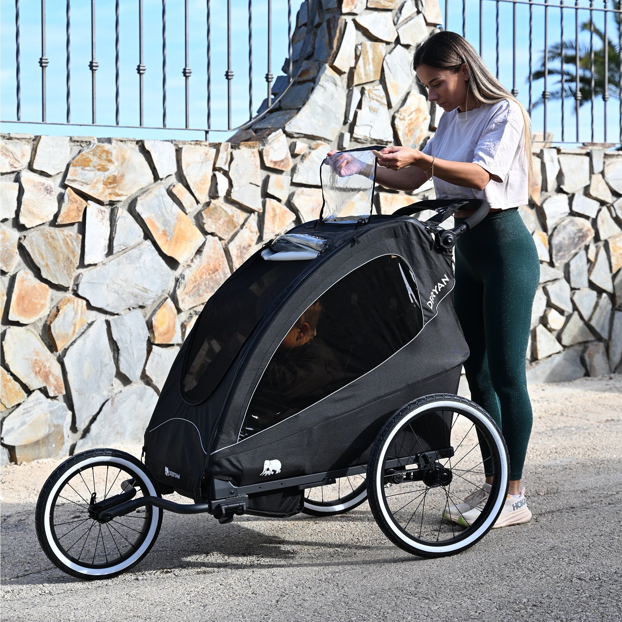 Luxury Bicycle Trailer - bike trailer and stroller and running stroller - 1 person