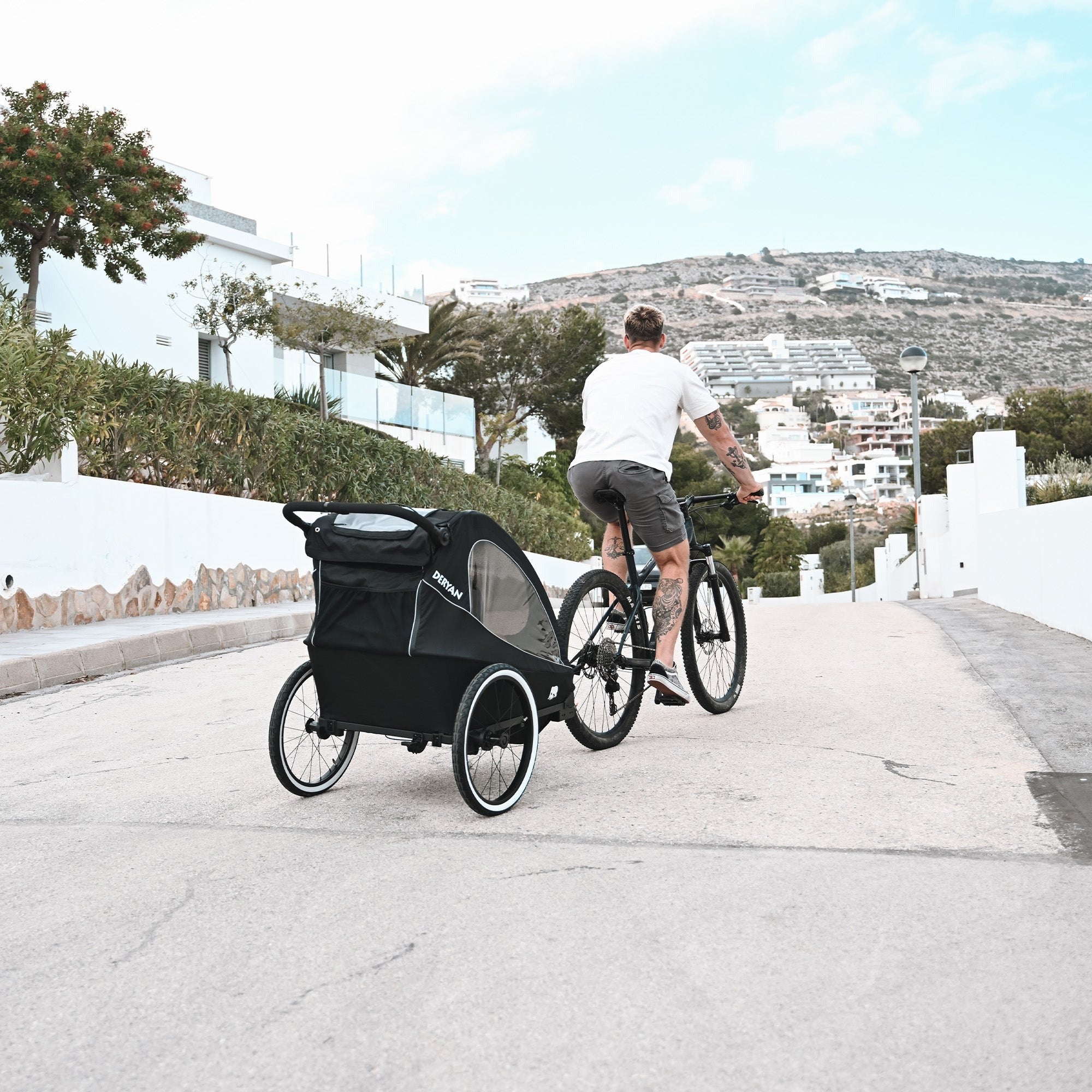 Luxury Bicycle Trailer - bike trailer and stroller and running stroller - 1 person