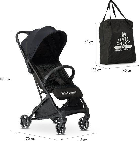 DERYAN Air-Buggy Zwart – De Ultieme Reisbuggy