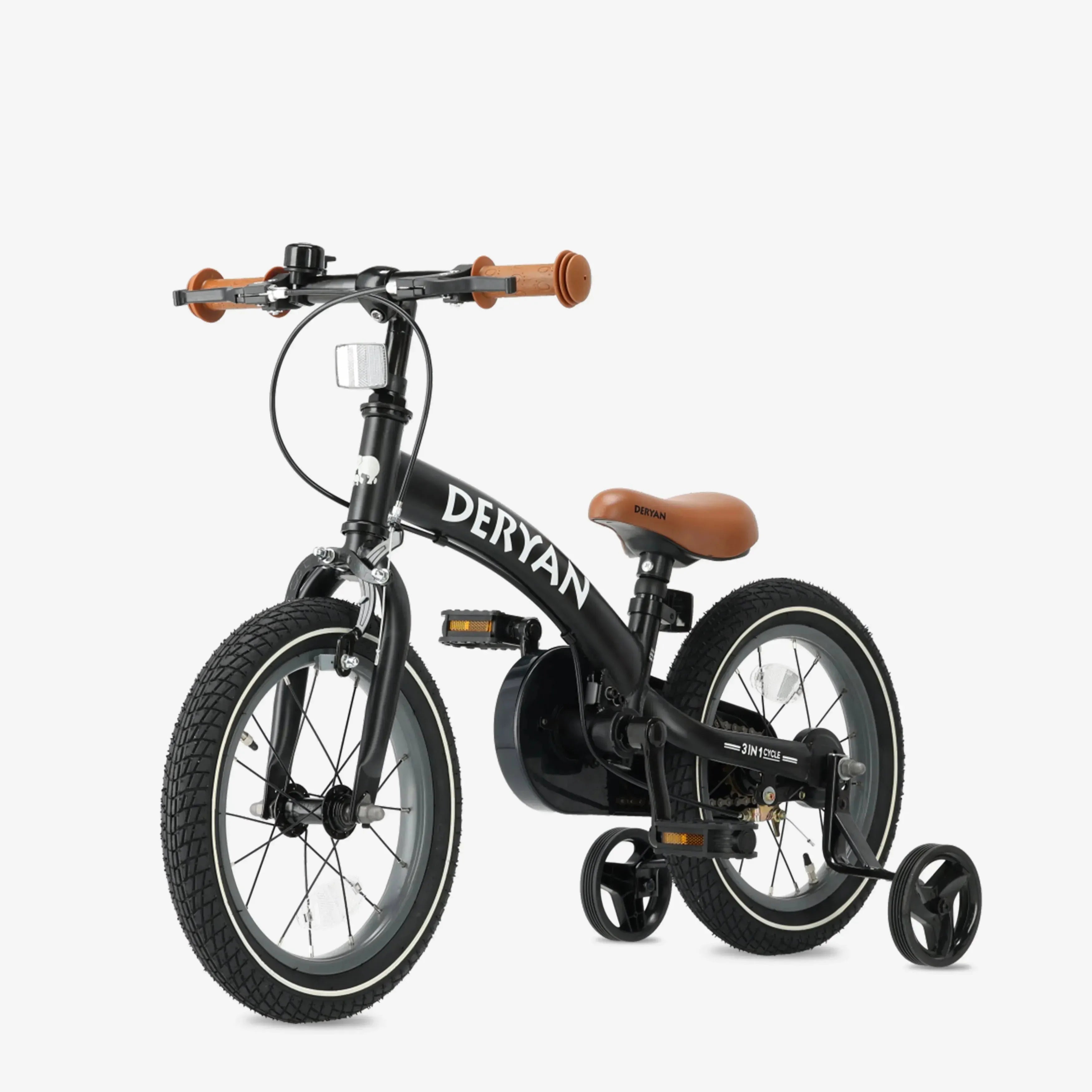 Bicicleta infantil de lujo 12 pulgadas - 3 en 1 - bicicleta de equilibrio Negro