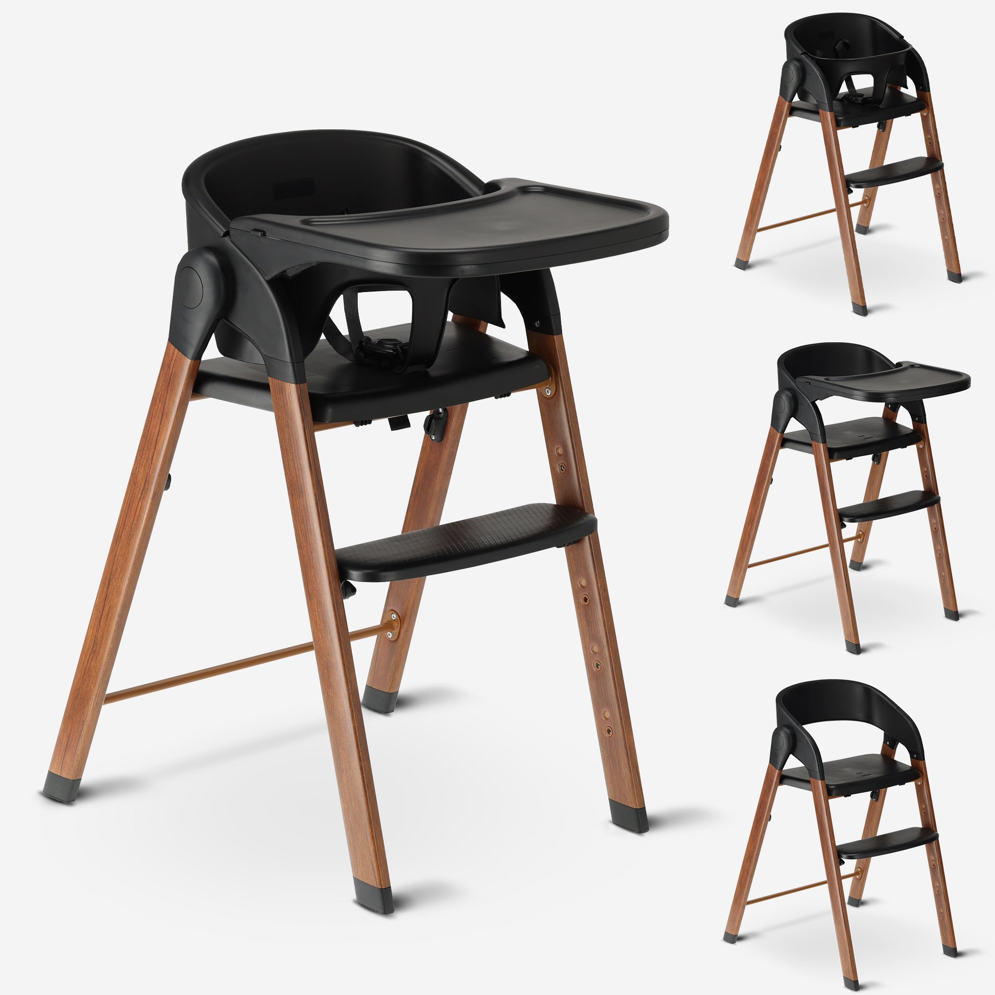 Luxury High Chair Black / Wood