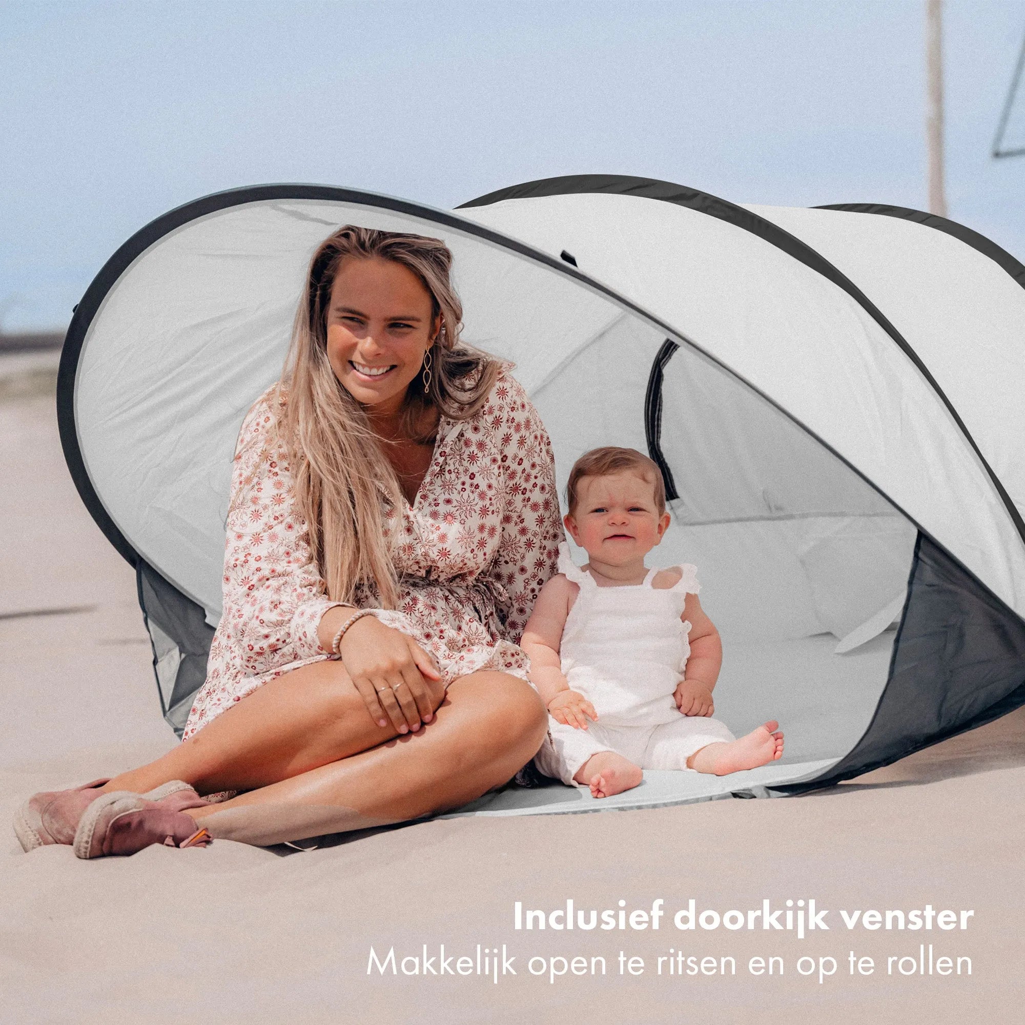 Strandtent XXL Zilver