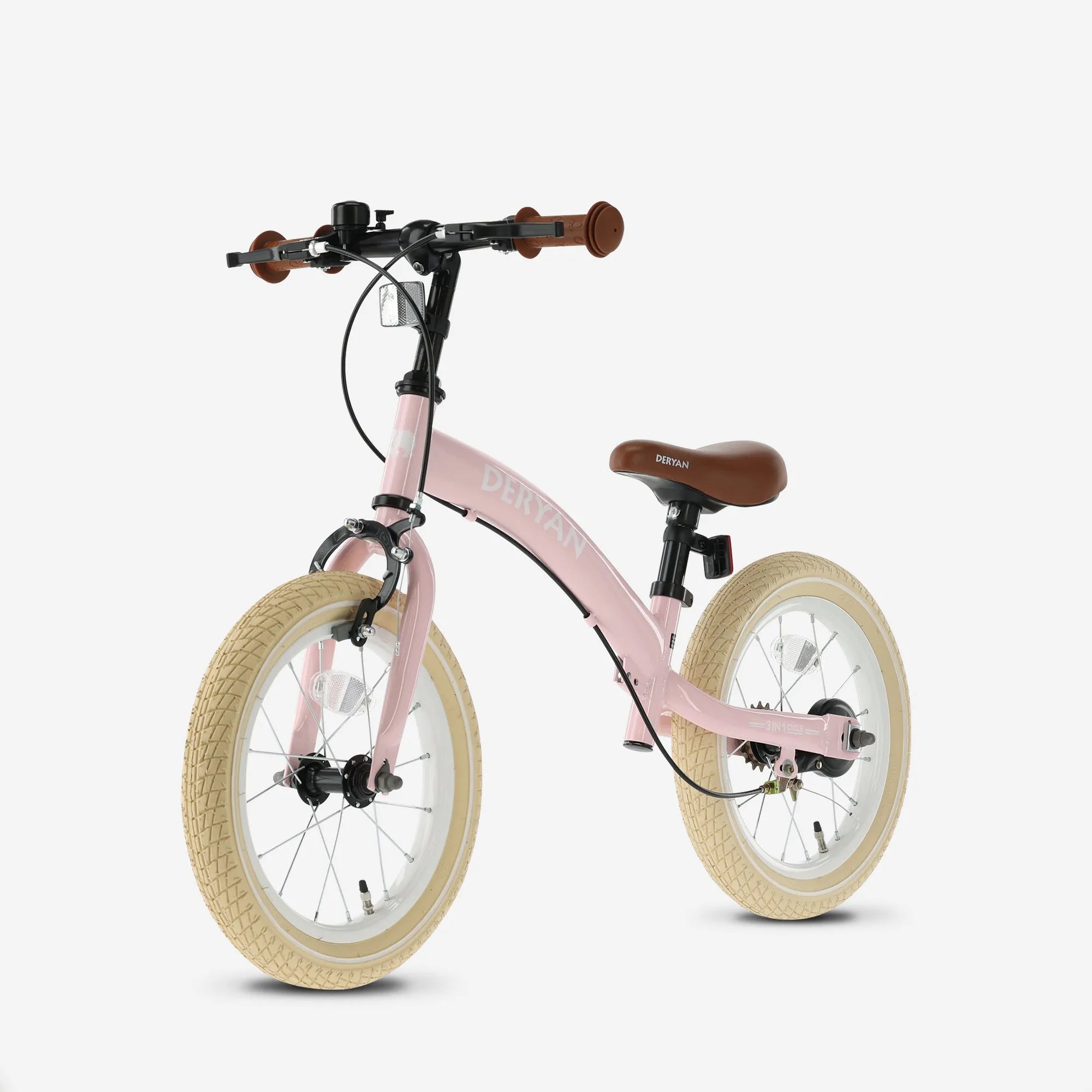 Luxe Kinderfiets 12 inch - 3 in 1 - loopfiets Roze