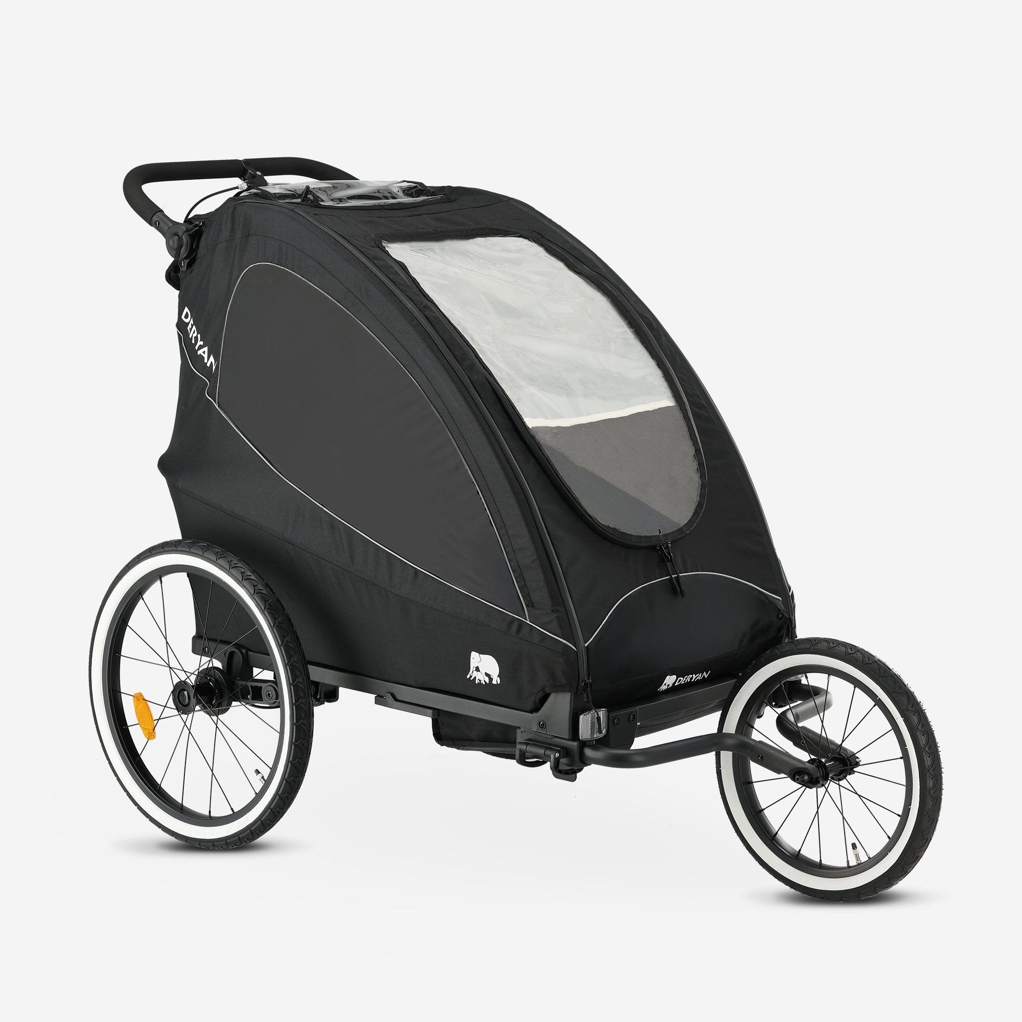 Fietskar - Wandelwagen - Hardloopkinderwagen Zwart