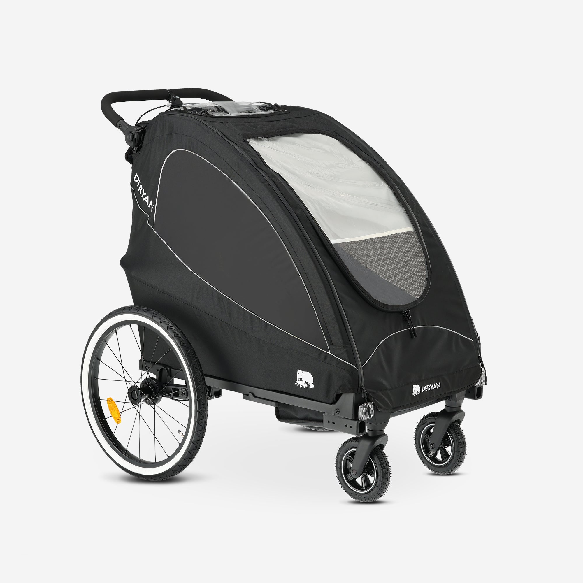 Fietskar - Wandelwagen - Hardloopkinderwagen Zwart