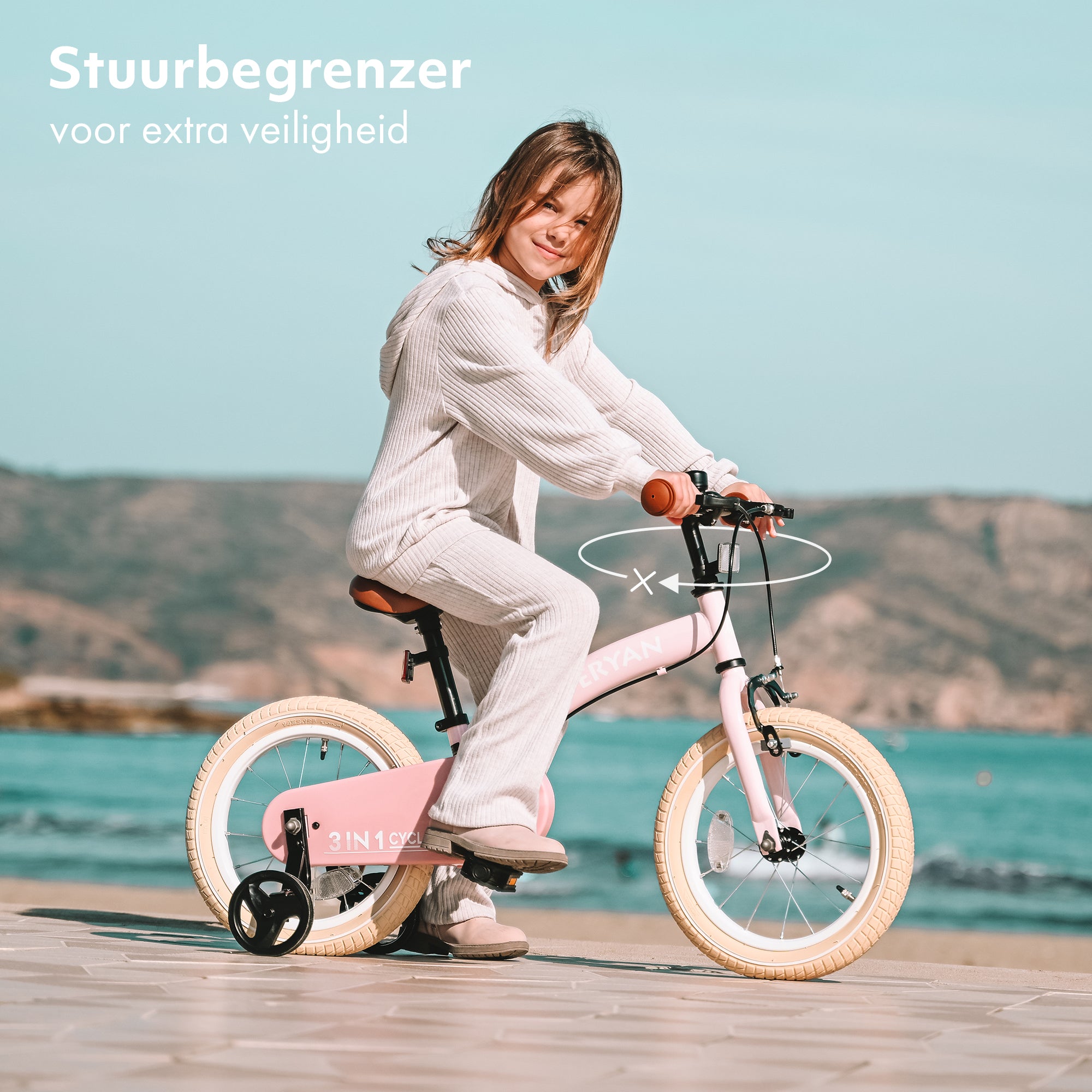 Luxe Kinderfiets 12 inch - 3 in 1 - loopfiets Roze