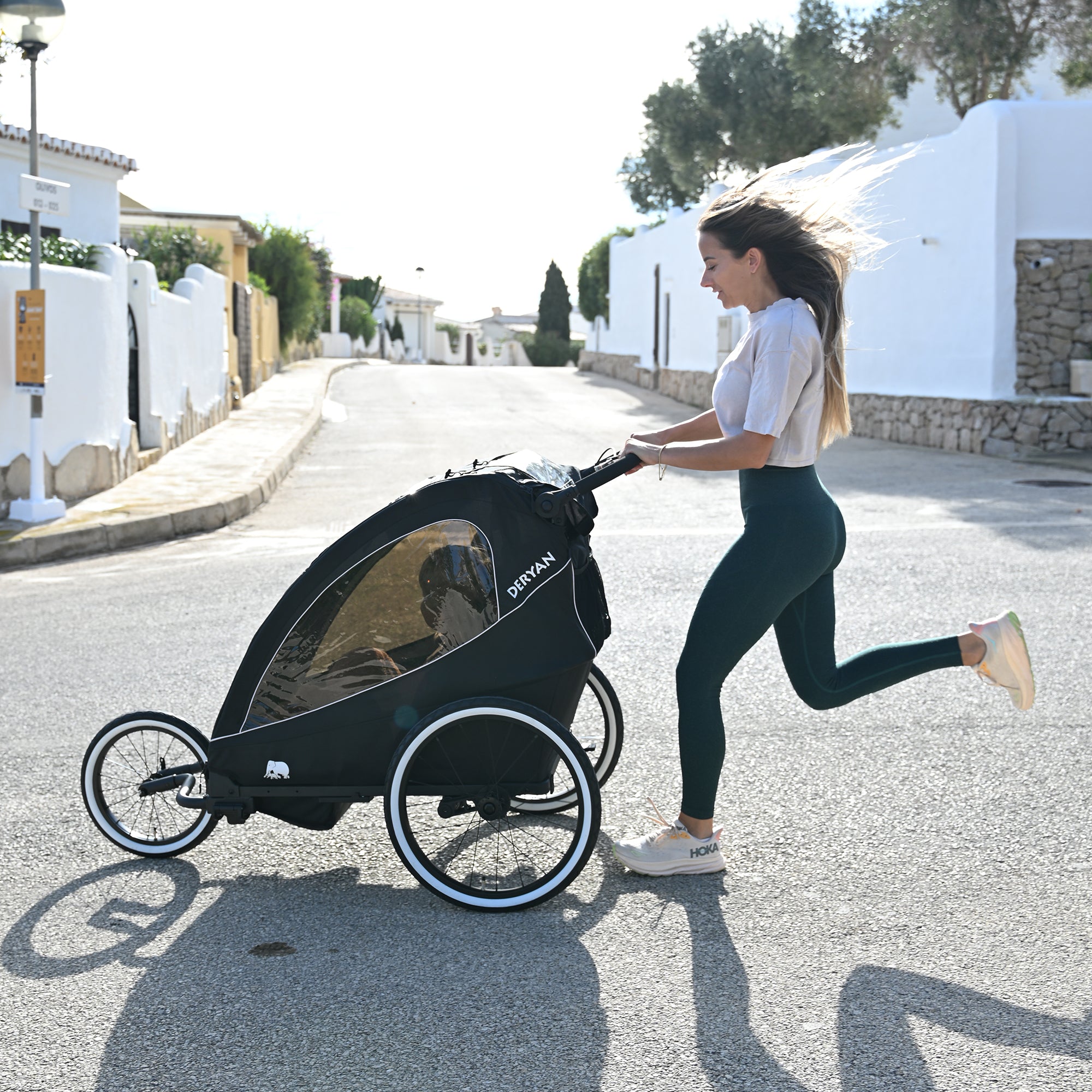 Fietskar - Wandelwagen - Hardloopkinderwagen Zwart