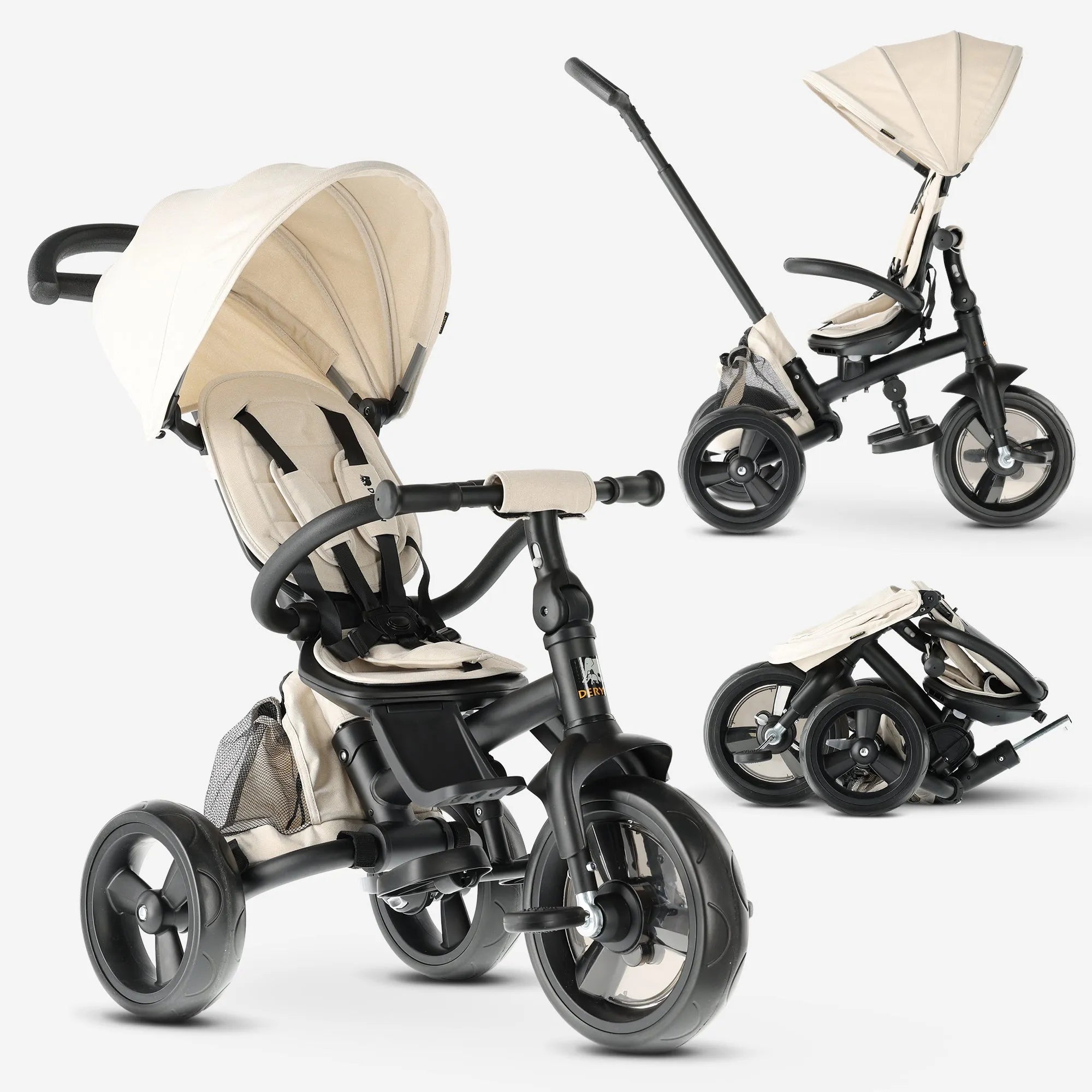 Explorer Luxe Tricycle - Foldable with basket cream