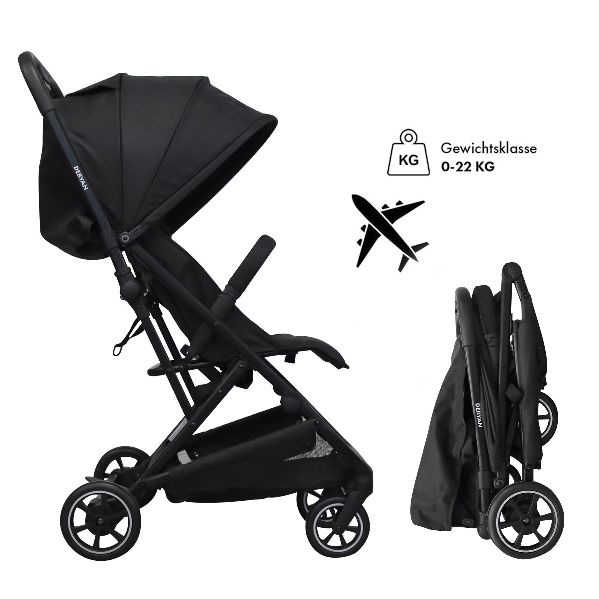 Luxe Easy Lichtgewicht Buggy - Black