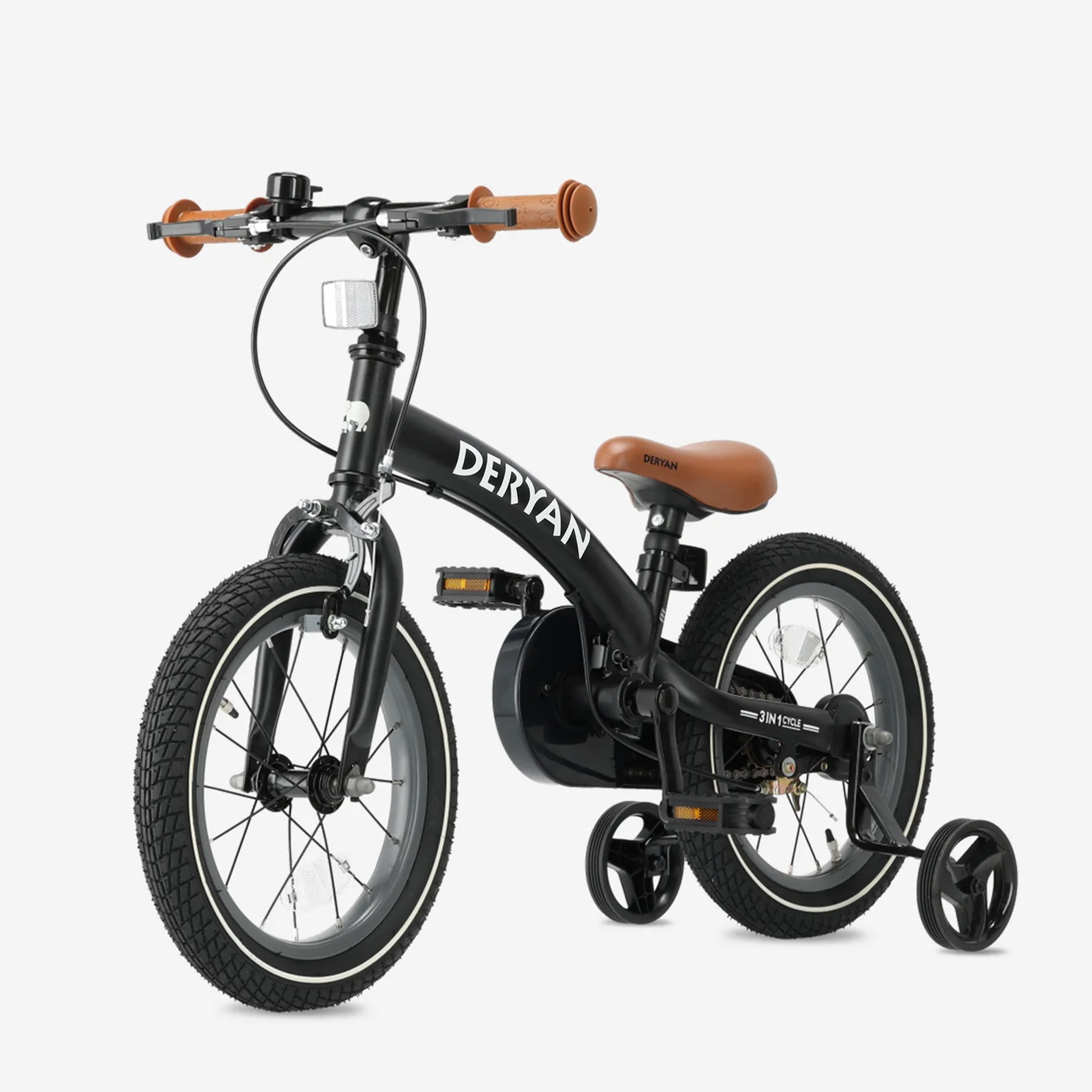 Vélo de luxe pour enfants 12 pouces - 3 en 1 - vélo d'équilibre Noir